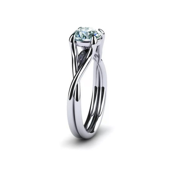 2.11ct VVS1 Ice Blue White Moissanite Diamond 925 Sterling Silver Solitaire Ring - Picture 3 of 3